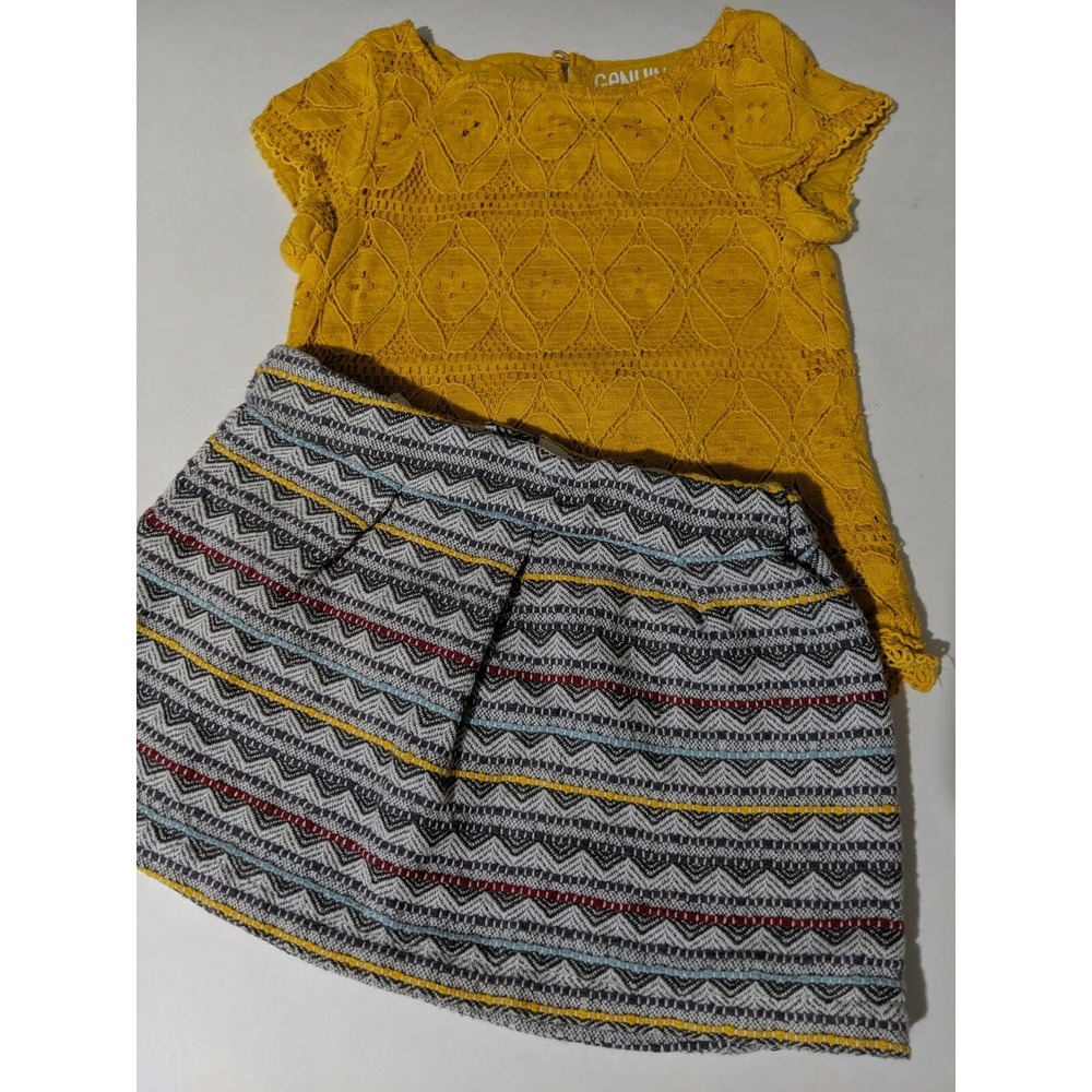 Genuine Kids Osh Kosh 2 Piece Shirt Skirt Suit Size 2T